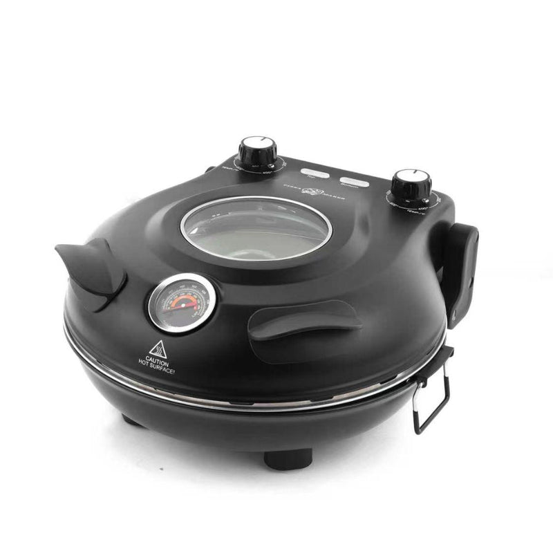 Mulex Steinbackofen Schwarz inkl. Pizzastein und Zubehör