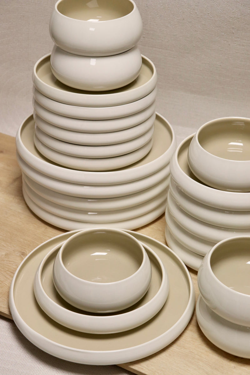 Bianco Beige 27-teiliges Tafelservice für 6 Personen