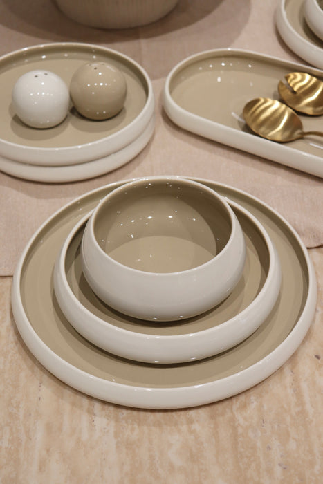 Bianco Beige 27-teiliges Tafelservice für 6 Personen