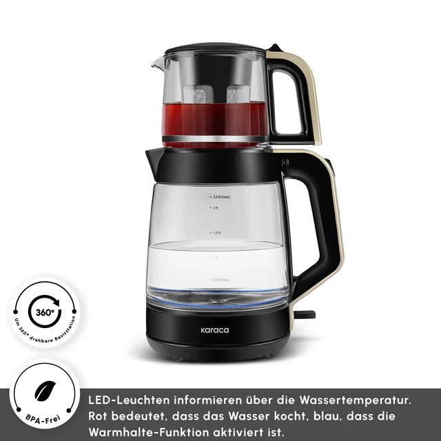 Karaca Glas Tea XL Teekocher Cream