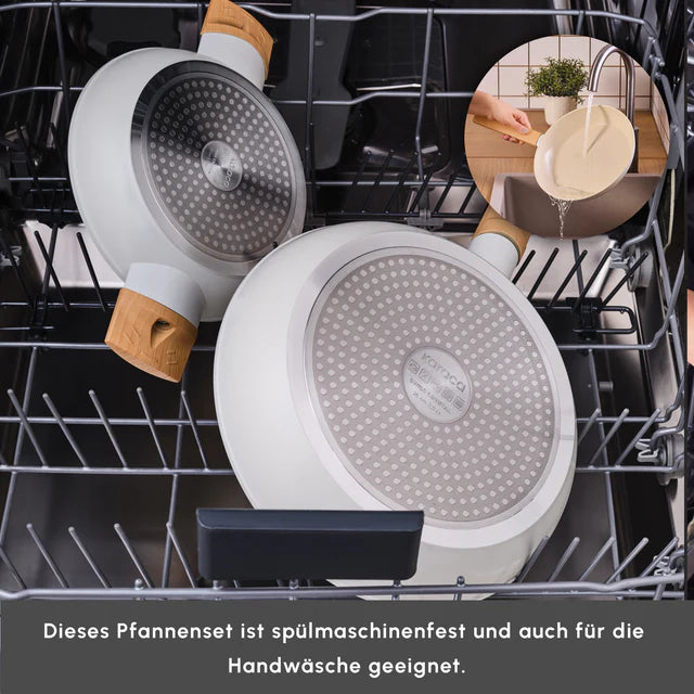 Karaca Swiss Crystal Almond Cream Pfannen Set Induktionsgeeignet