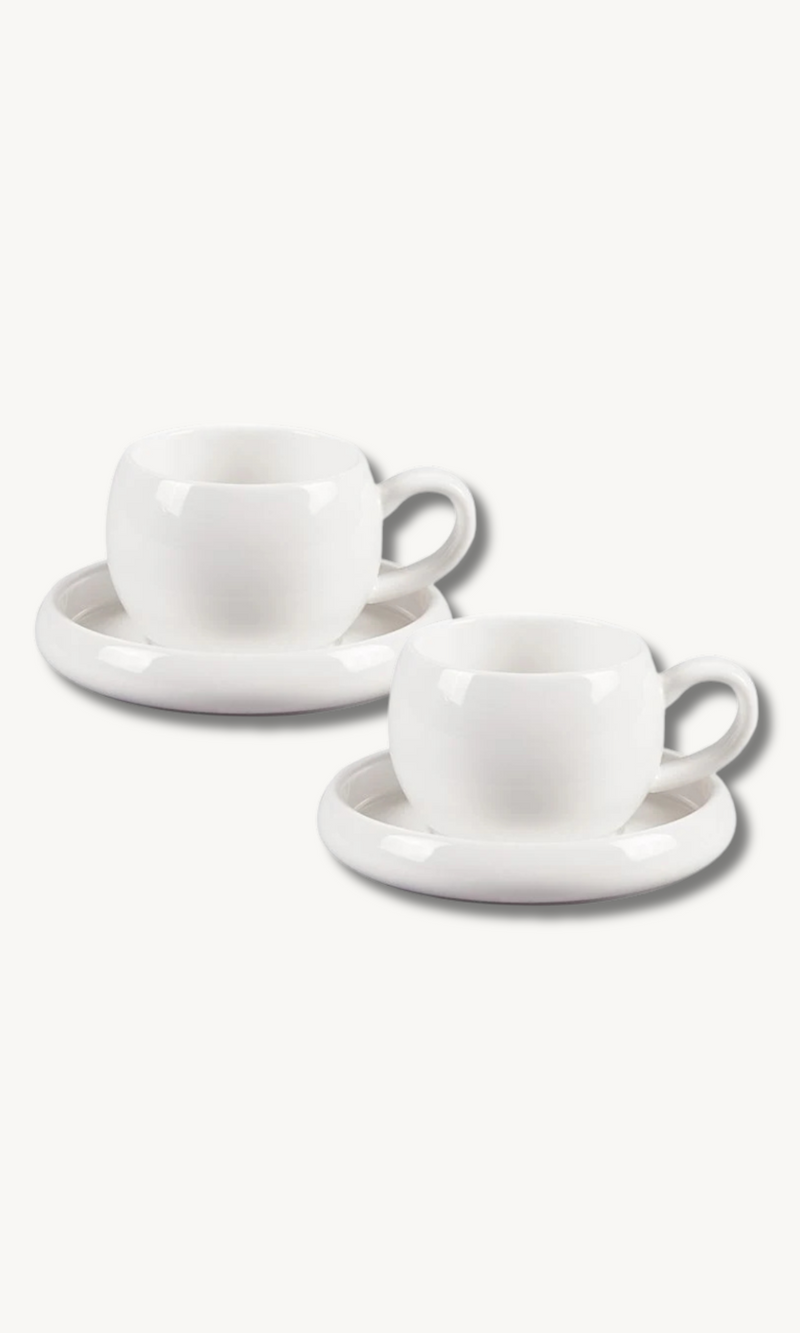 Bondy Weiss Kaffeetassenset 4 teilig für 2 Personen