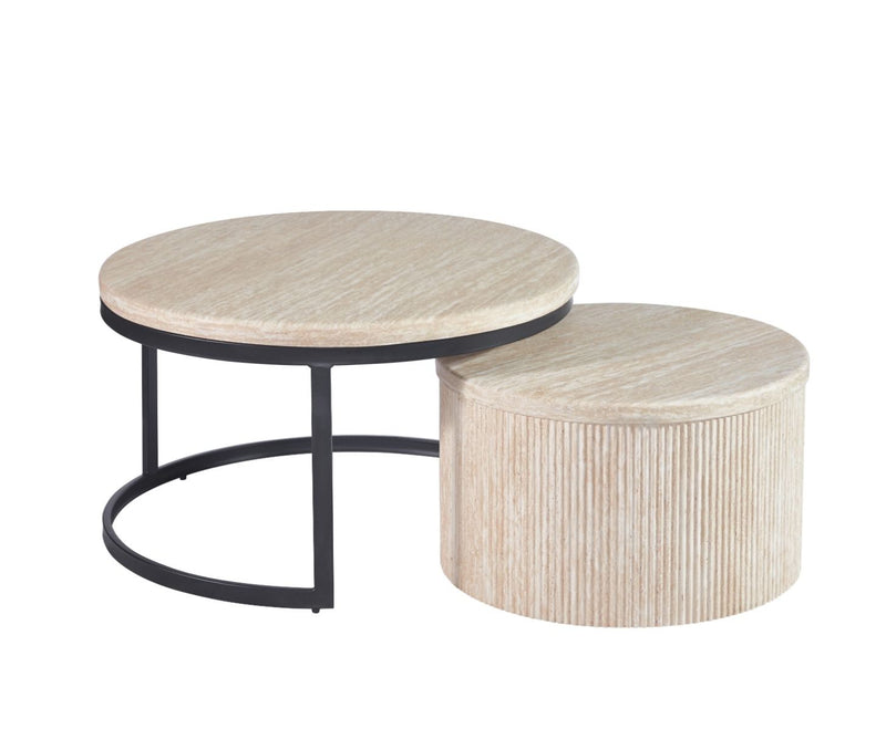 Manzano Travertin Couchtisch 2er Set