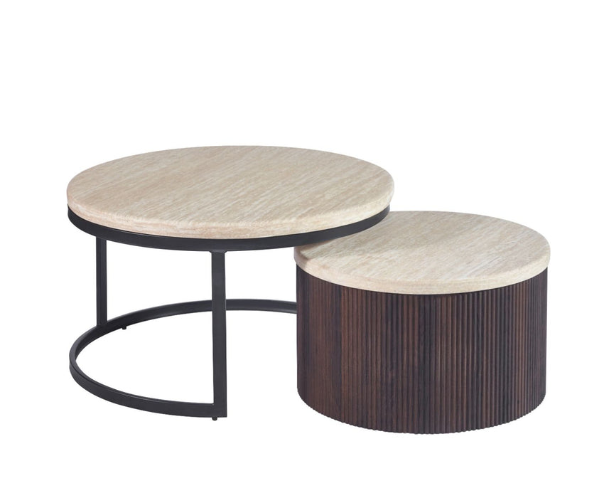 Manzano Travertin Braun Couchtisch 2er Set