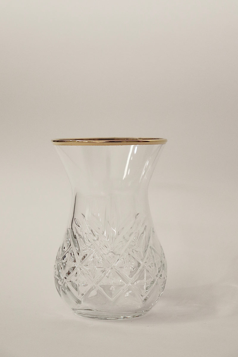 Pasabahce Timeless Teeglas 6 teilig mit goldfarbenem Rand