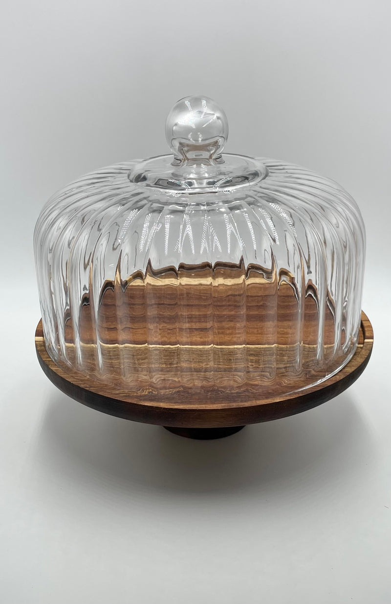 ACACIA Tortenplatte mit Glashaube 30cm