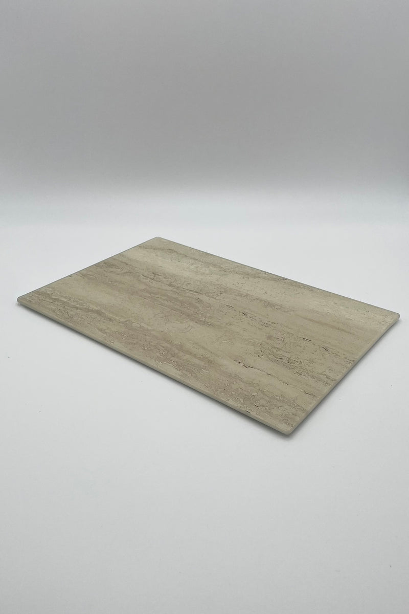 Glas Schneidebrett 30x20cm Beige