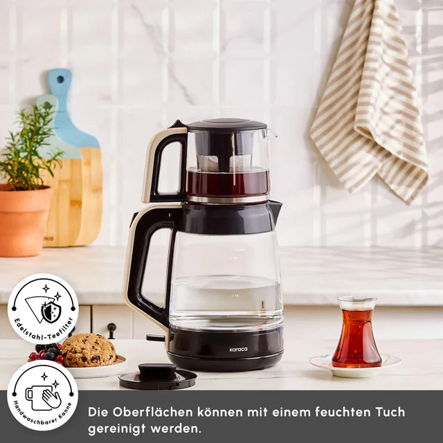 Karaca Glas Tea XL Teekocher Cream