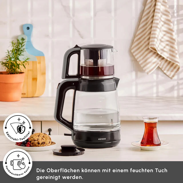 Karaca Glas Tea XL Teekocher Space Gray