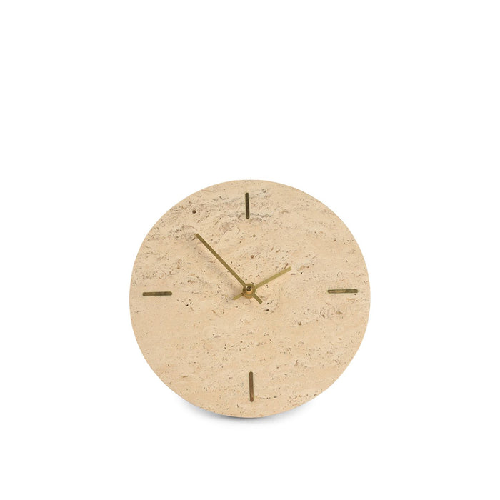 Table clock 20cm Travertine Beige