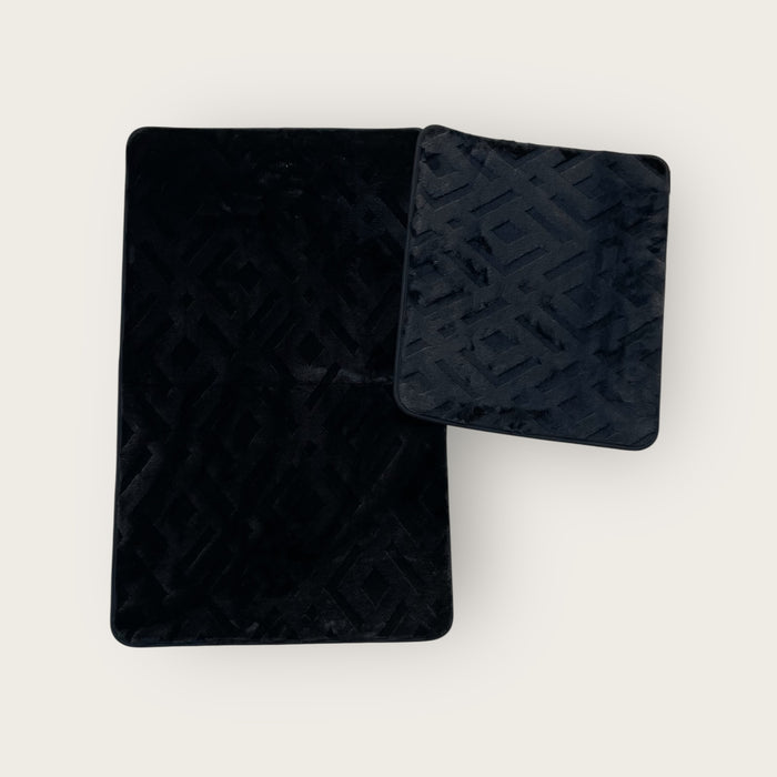 NO2 Badematte Set 2 teilig Schwarz