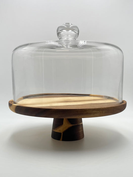 ACACIA Tortenplatte mit Glashaube 30cm