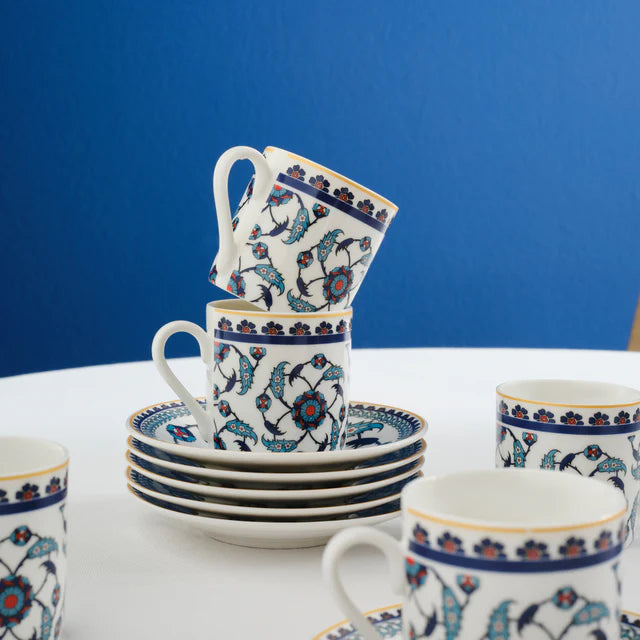 Karaca Rumi Mokkatassenset 12 teilig für 6 Personen