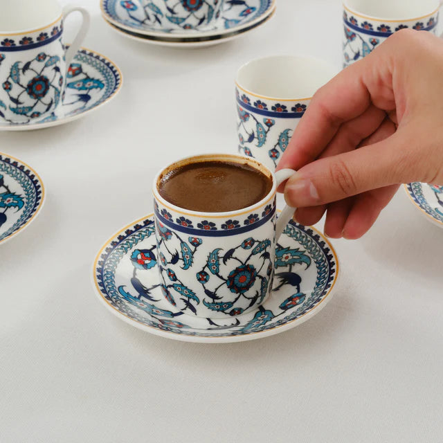Karaca Rumi Mokkatassenset 12 teilig für 6 Personen