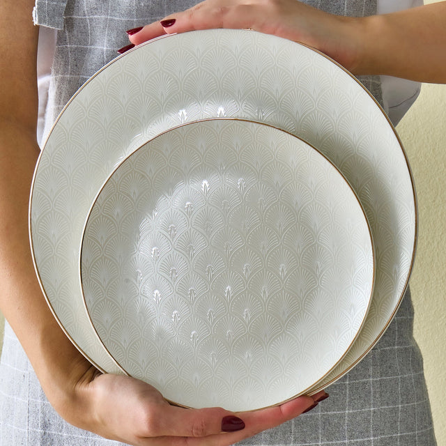 Karaca Elegance Bone Mandarin Gold 53 teiliges Tafelservice für 12 Personen