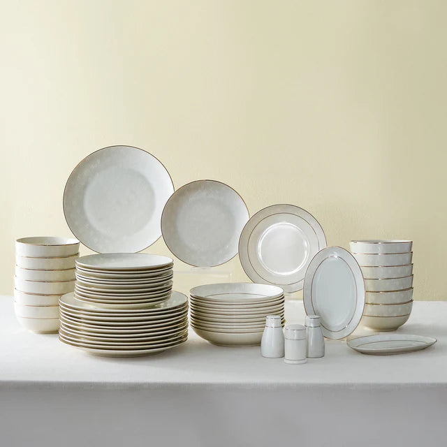 Karaca Elegance Bone Mandarin Gold 53 teiliges Tafelservice für 12 Personen