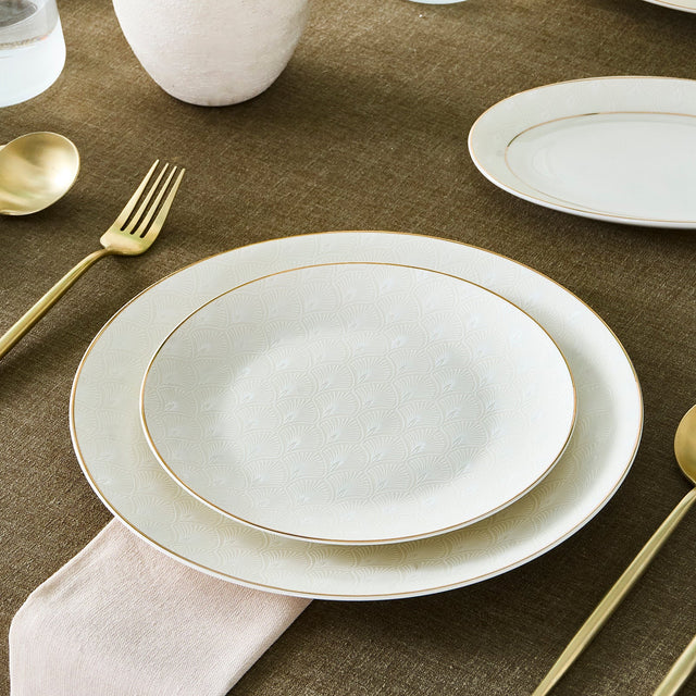 Karaca Elegance Bone Mandarin Gold 53 teiliges Tafelservice für 12 Personen