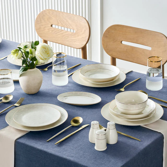 Karaca Elegance Bone Mandarin Gold 53 teiliges Tafelservice für 12 Personen