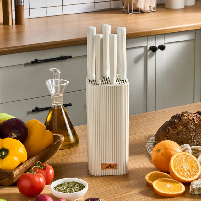 Karaca Massimo Line Messerset 6 teilig Creme