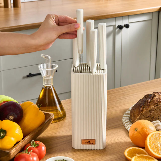 Karaca Massimo Line Messerset 6 teilig Creme