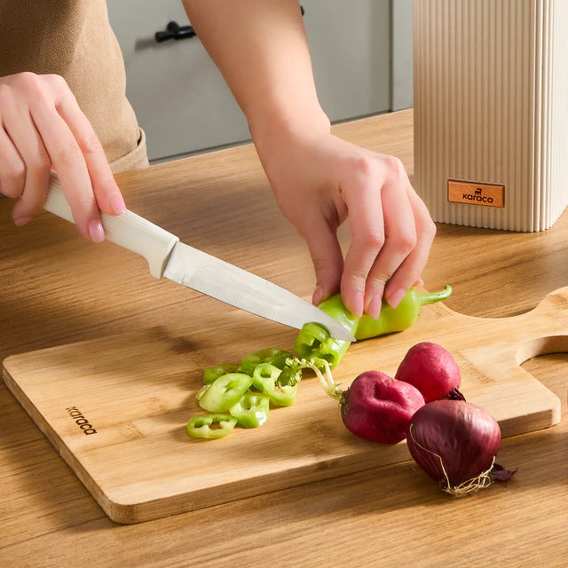 Karaca Massimo Line Messerset 6 teilig Creme