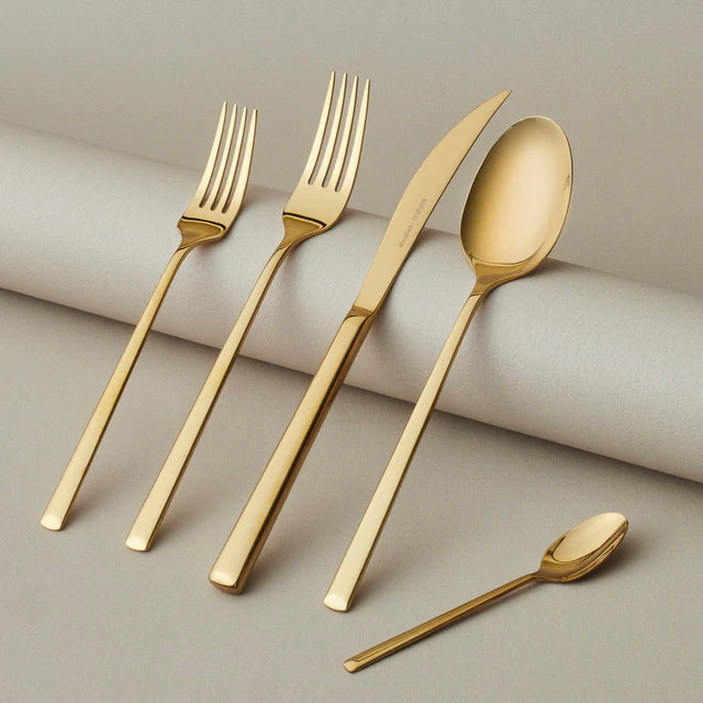 Karaca Tivoli Shiny Gold 30 teiliges Besteckset für 6 Personen