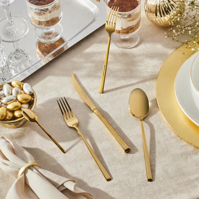 Karaca Tivoli Shiny Gold 30 teiliges Besteckset für 6 Personen