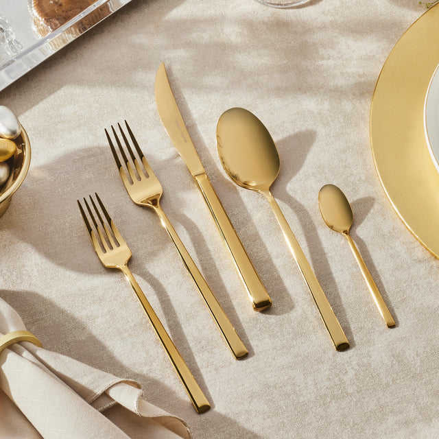 Karaca Tivoli Shiny Gold 30 teiliges Besteckset für 6 Personen
