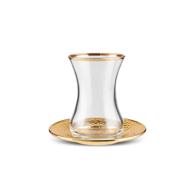 Karaca Ada Gold Teegläserset 18 teilig für 6 Personen