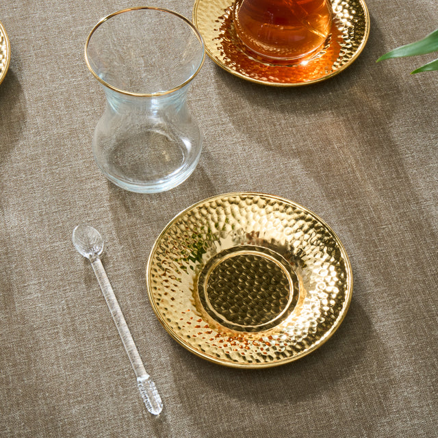 Karaca Ada Gold Teegläserset 18 teilig für 6 Personen