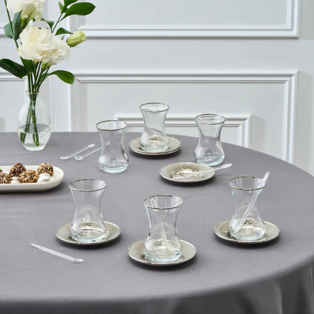 Karaca Ada Platin Teegläserset 18 teilig für 6 Personen