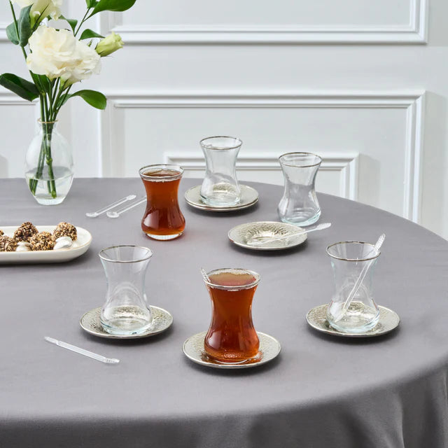 Karaca Ada Platin Teegläserset 18 teilig für 6 Personen