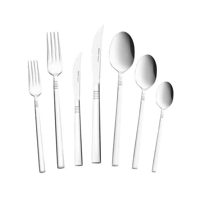 Karaca Elegance Nil 91 teiliges Besteckset für 12 Personen inklusive Servierbesteck