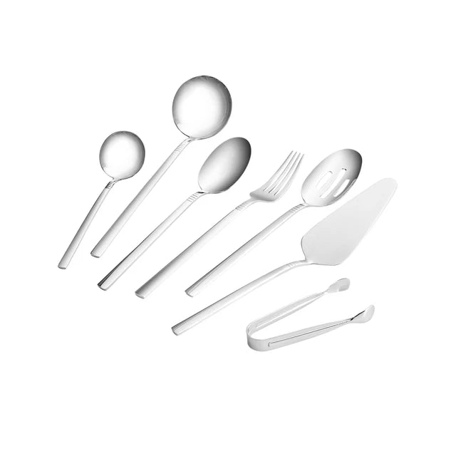 Karaca Elegance Nil 91 teiliges Besteckset für 12 Personen inklusive Servierbesteck