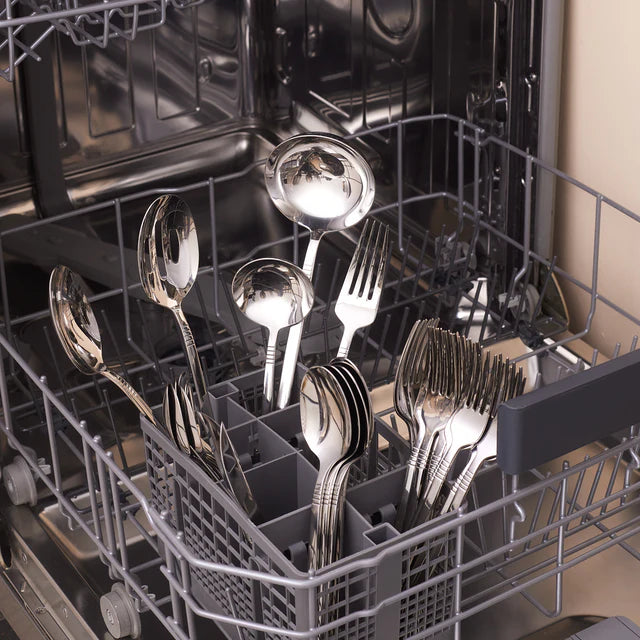 Karaca Elegance Nil 91 teiliges Besteckset für 12 Personen inklusive Servierbesteck