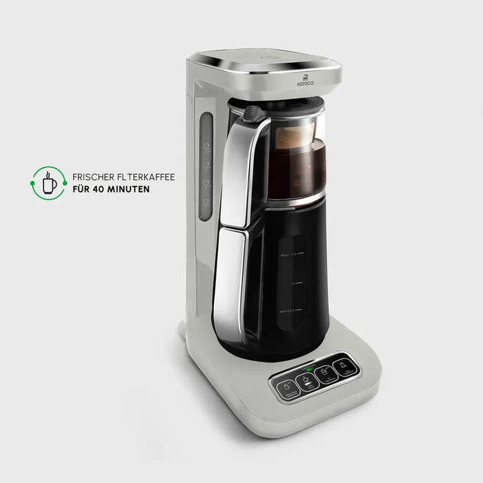 Karaca Caysever Robotea Pro 4 in 1 sprechender automatischer Teekocher Wasserkocher und Filterkaffeemaschine Starlight