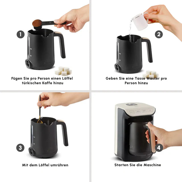 Karaca Hatır Mokkakocher mit Röstfunktion Soft Cream