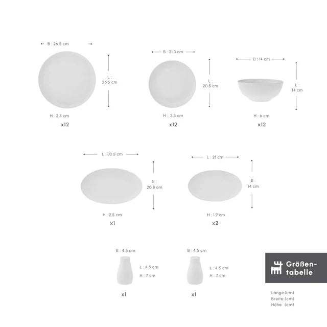 Karaca Allure 41 teiliges Tafelservice für 12 Personen