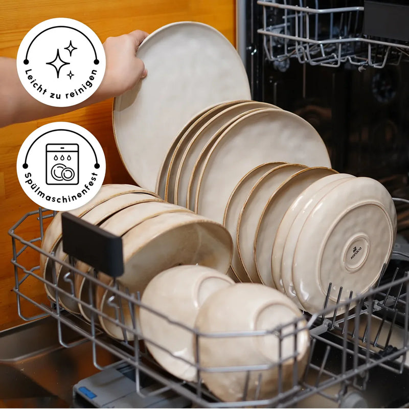 Karaca Aria Beige Reactive  24 teiliges Tafelservice für 6 Personen