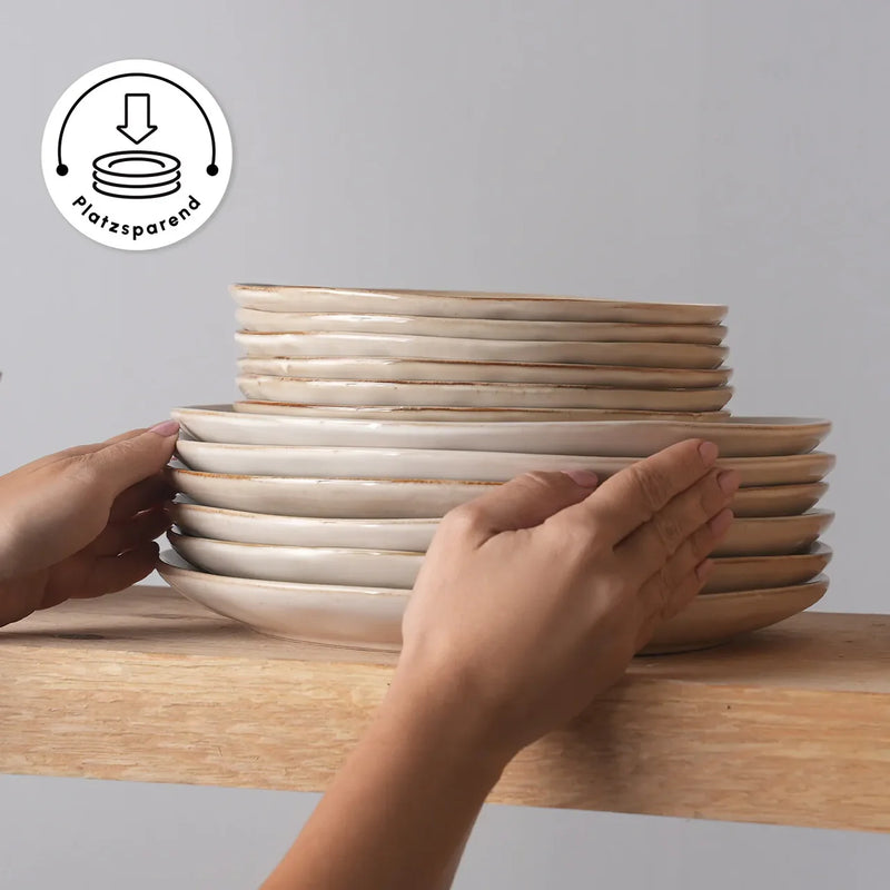 Karaca Aria Beige Reactive  24 teiliges Tafelservice für 6 Personen