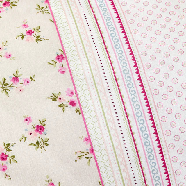 Karaca Home GLEN PEMBE Bettwäscheset 4 teilig für Doppelbett