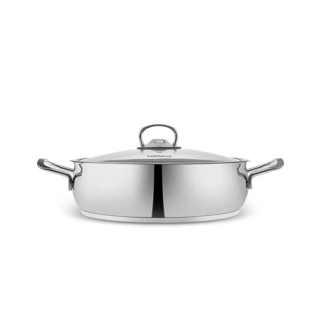 Karaca Pisir&Sakla Induktions Stahl Kochgeschirr Set mit Vorratsbehälter, 13 Teilig