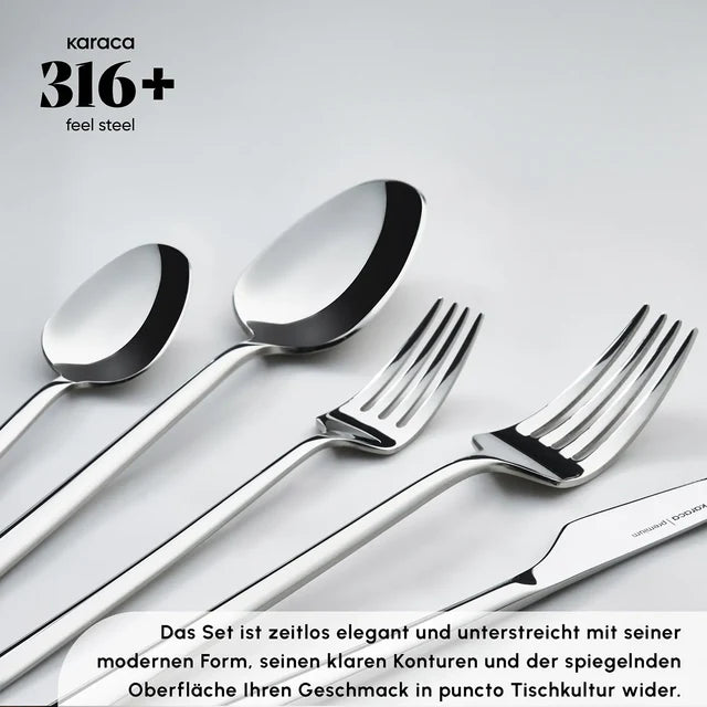 Karaca Stark 84 teiliges 316+ Premium-Besteckset für 12 Personen