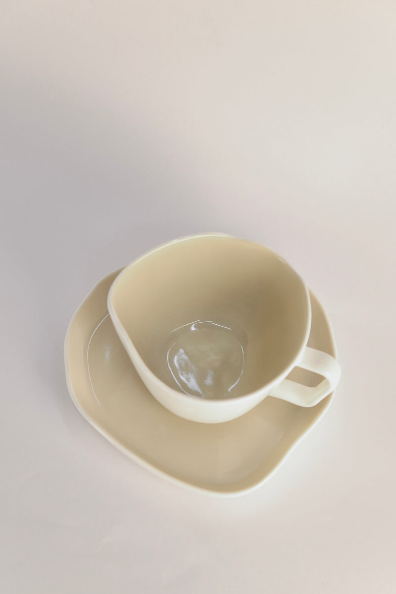 Bonnes White/Beige Kaffeeset 12 teilig für 6 Personen