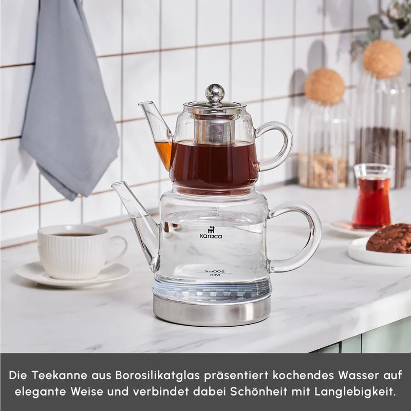 Karaca Dora Glas Teekanne Set induktionsgeeignet