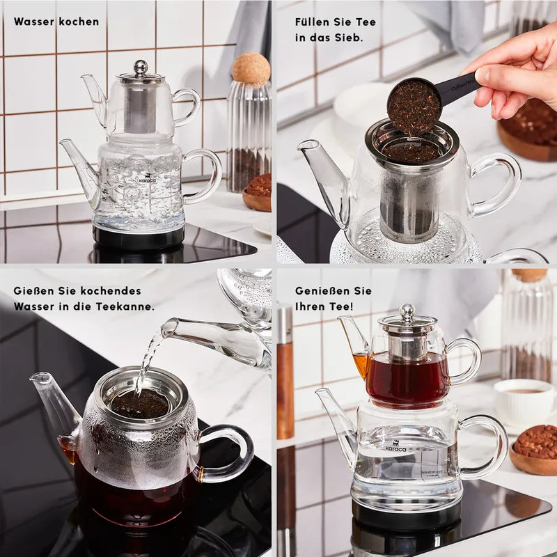 Karaca Dora Glas Teekanne Set induktionsgeeignet