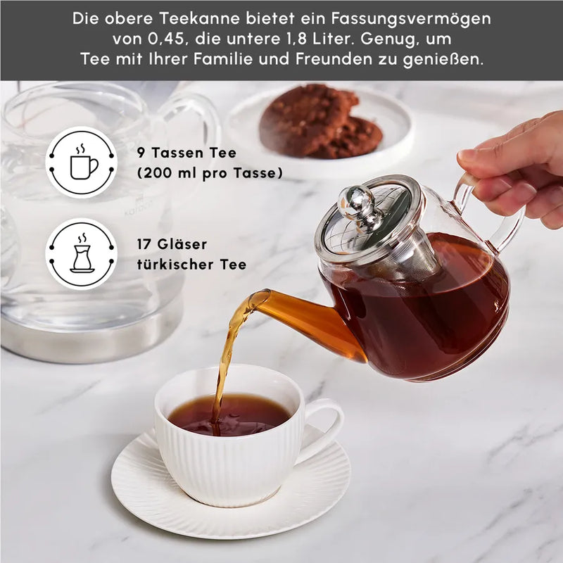 Karaca Dora Glas Teekanne Set induktionsgeeignet