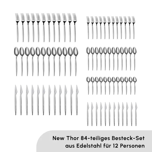 Karaca Elegance New Thor 84 teiliges Besteckset für 12 Personen