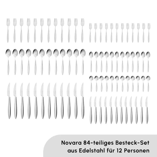 Karaca Novara 84 teiliges Besteckset für 12 Personen
