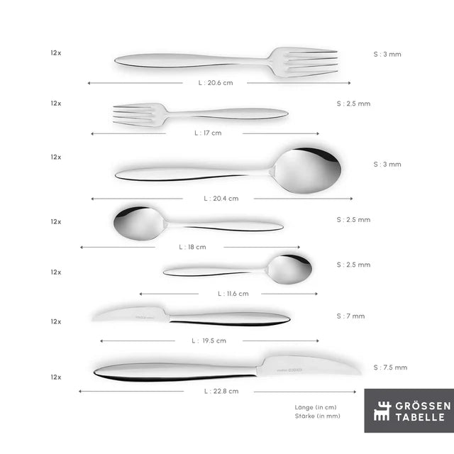 Karaca Novara 84 teiliges Besteckset für 12 Personen